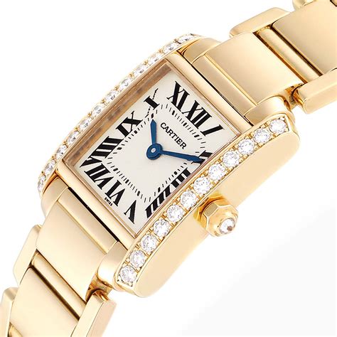 cartier women's gold watch|cartier 18k gold tank watch.